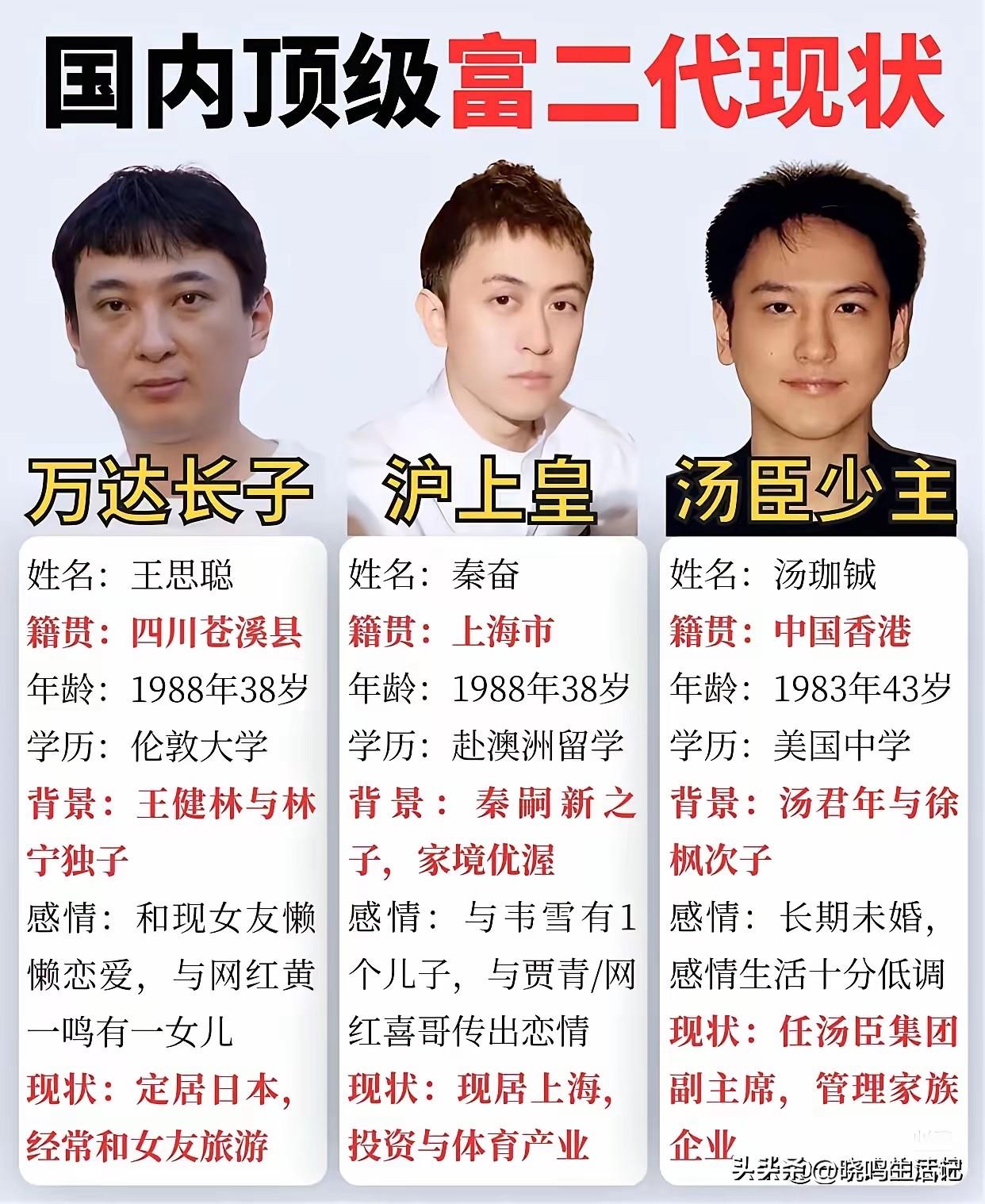三位富家少爷，谁过的最滋润？