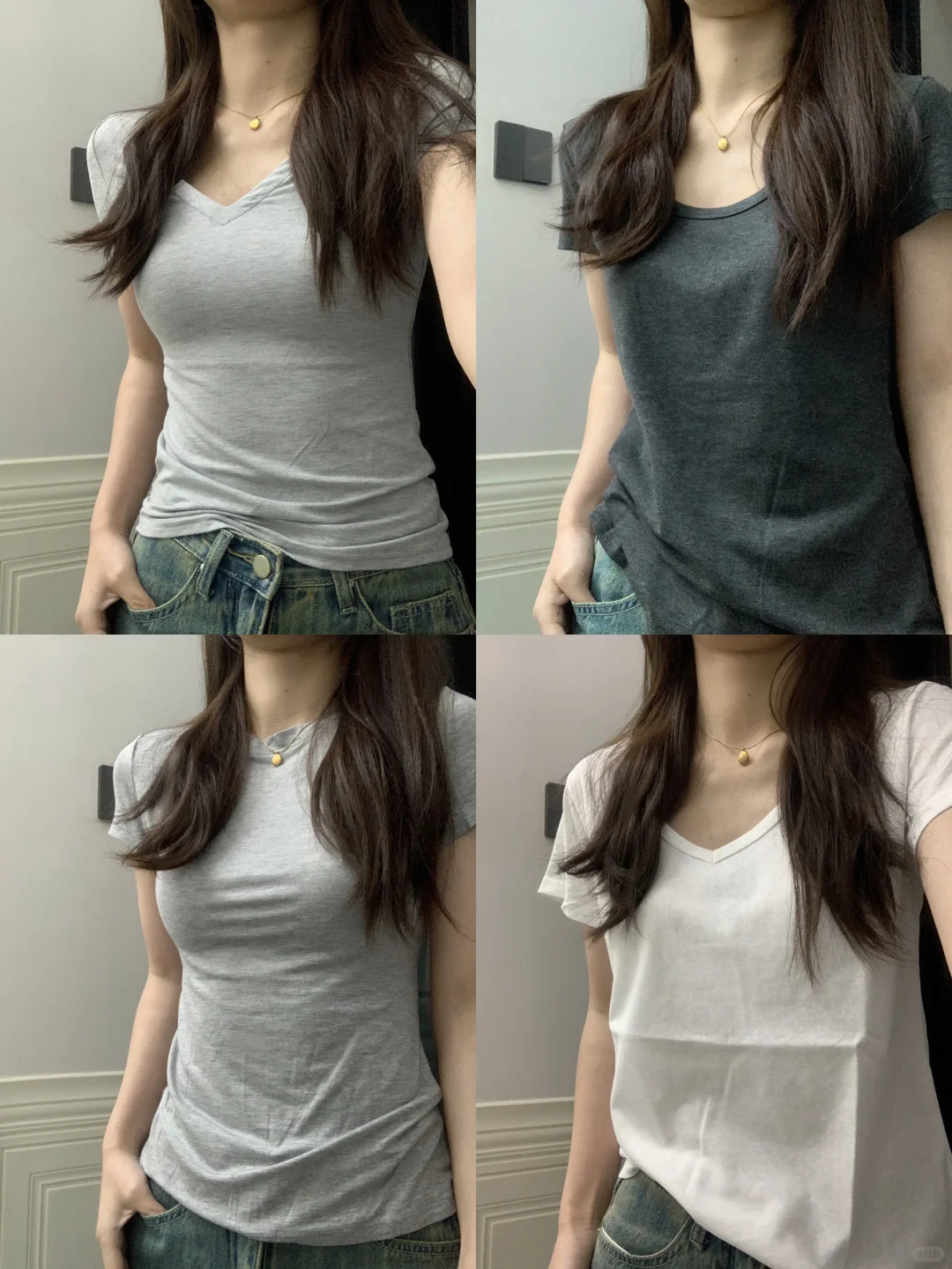 4️⃣件嘎嘎好穿的纯色T恤～夏天穿！