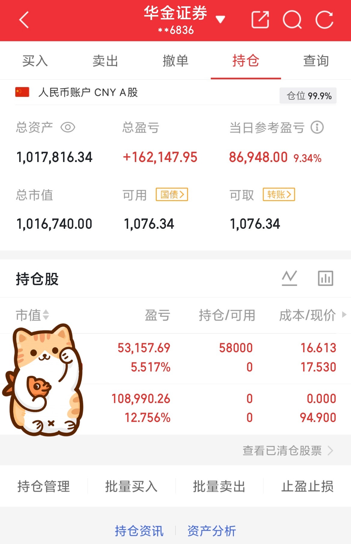 挑战60做到200（第30天）目前资金：1017816当日参考盈亏：+86948