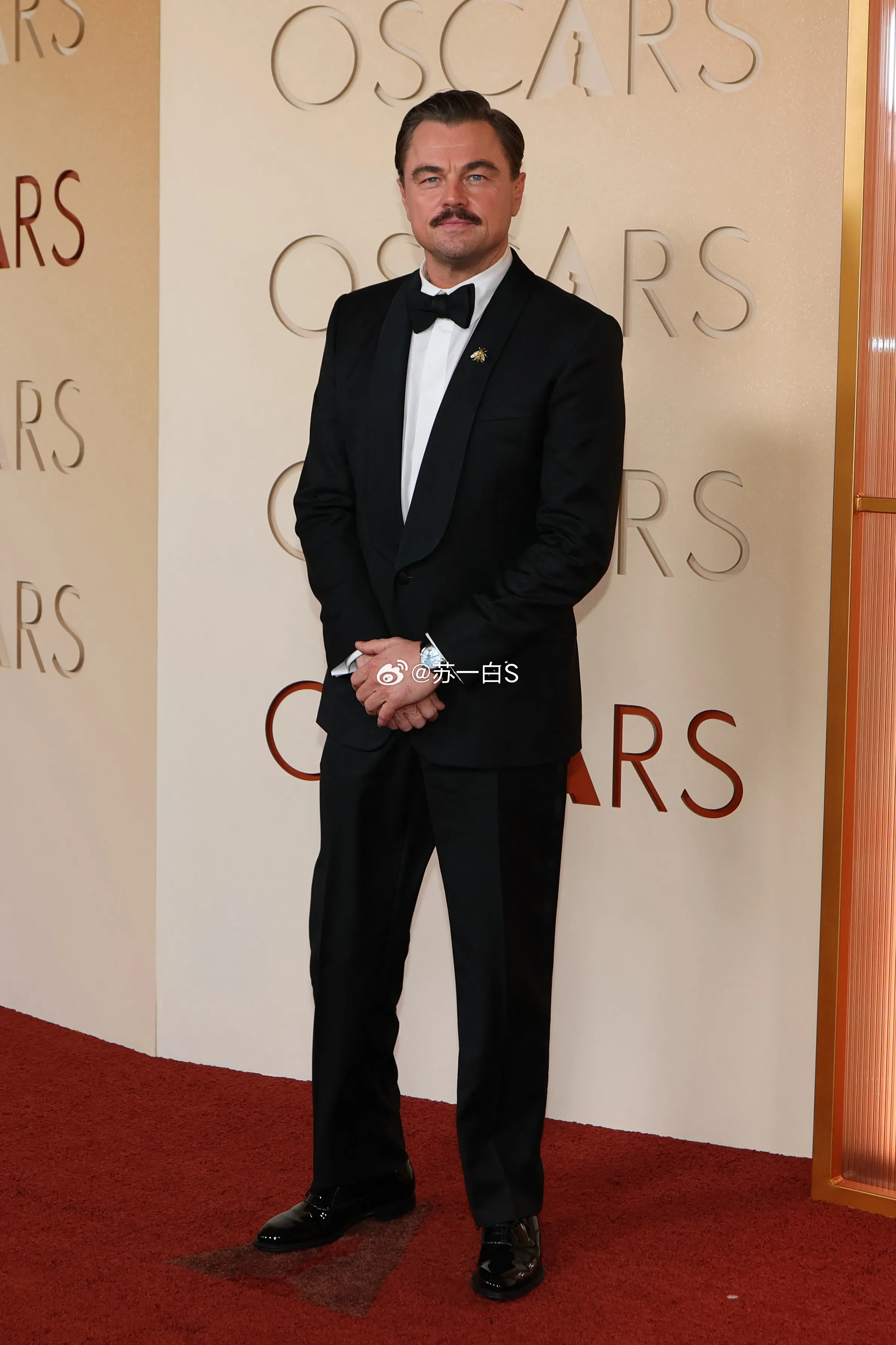 奥斯卡红毯小李子跟女友Vittoria Ceretti虽然没一起走红毯，但一同坐