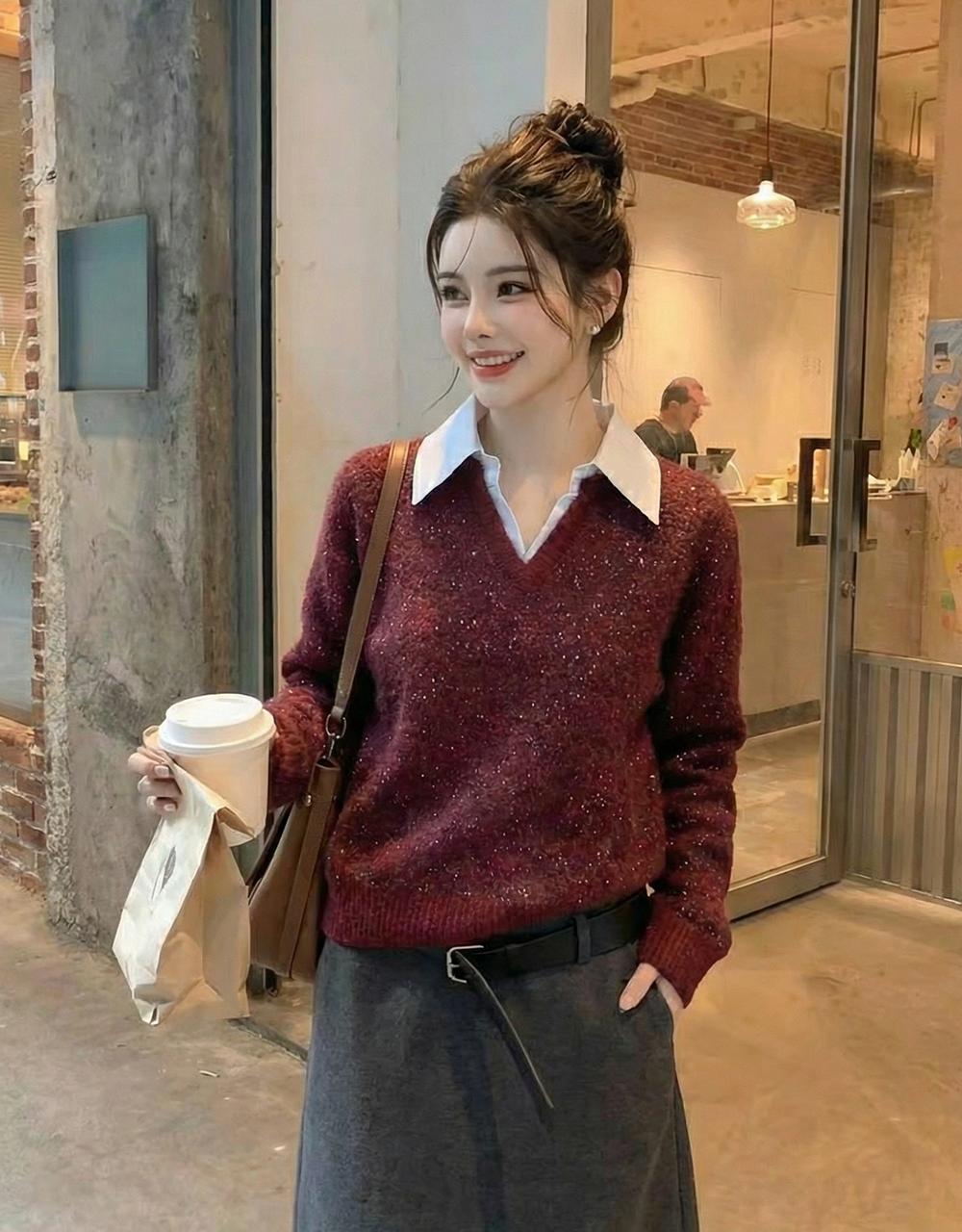 春装C位预定！一件穿出层次感。翻领显干练，亮丝添精致，细闪自带高光，又...