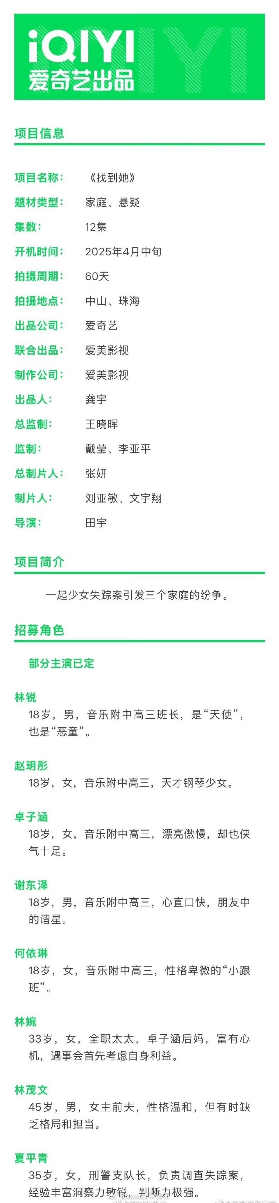 爱奇艺剧集《一路灿烂》导演：田宇  主演：刘浩存 ​​​