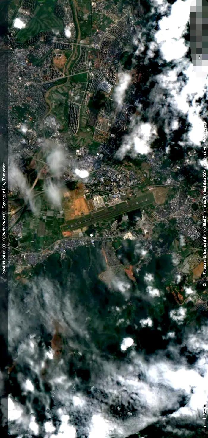 云南西双版纳机场最近卫星图（11.24）