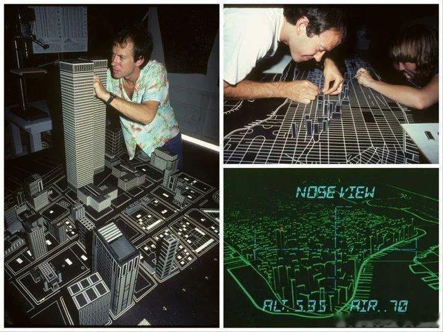 1981年的电影《纽约大逃亡》中用实景模型来模拟电脑画面 ​​​