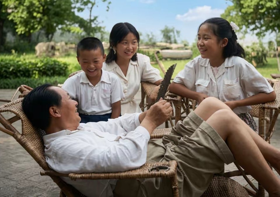 珍贵老照片: 毛主席和孩子们在一起，伟人总是那么的亲切、慈祥、和蔼……
