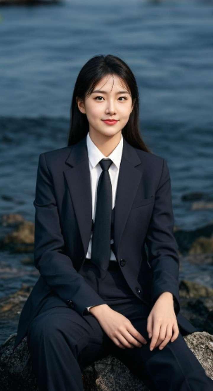 AI扩图 AI海边胖叔写真