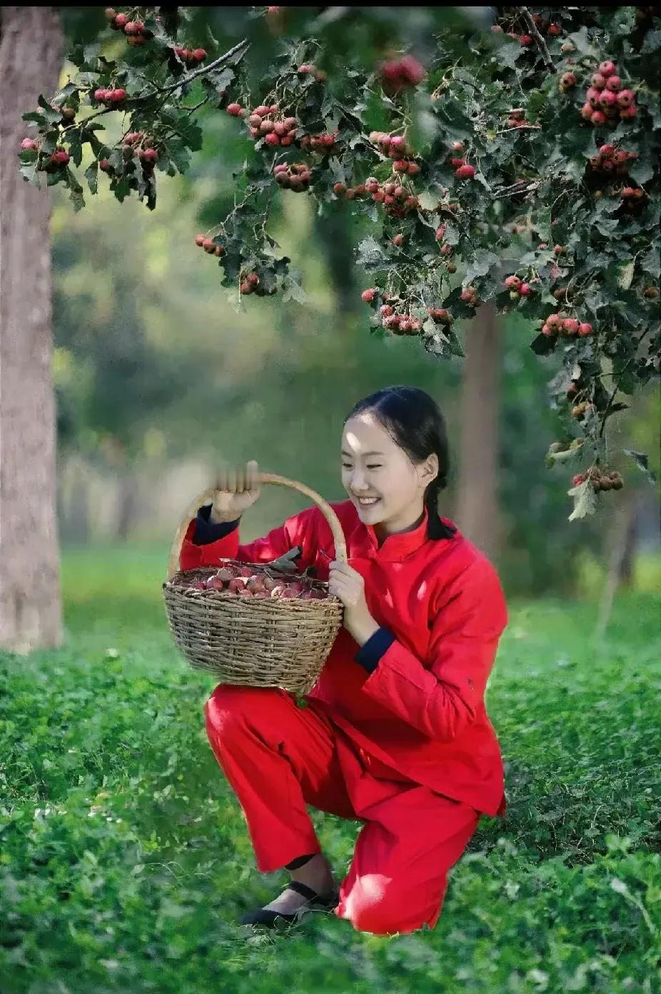 山楂树之恋。树影佳人 暮秋姑娘 拍摄美丽的姑娘 美丽的庄稼人 人像摄影