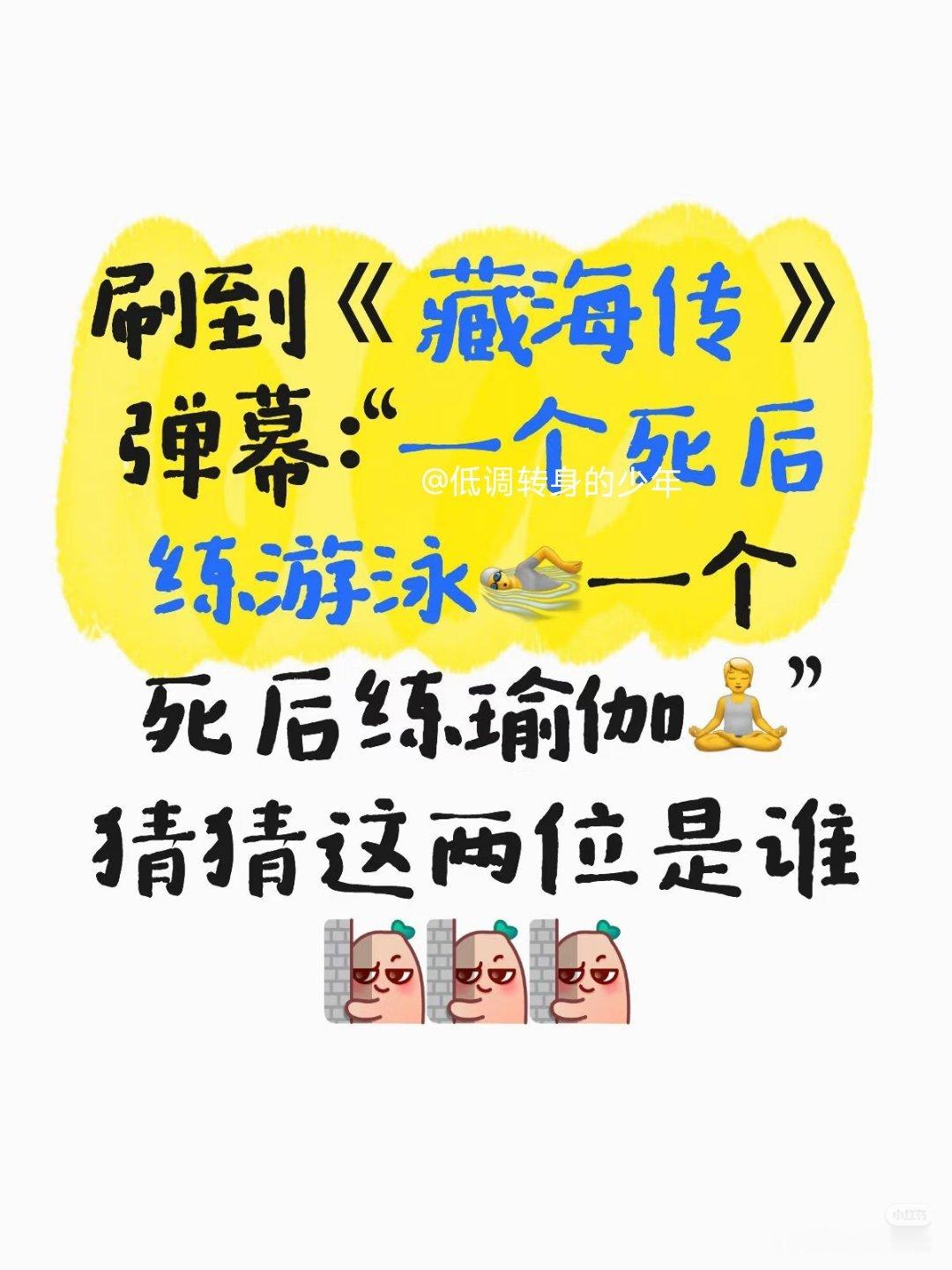 《藏海传》弹幕：“一个死后练游泳🏊一个死后练瑜伽🧘”猜猜是谁 ​​​