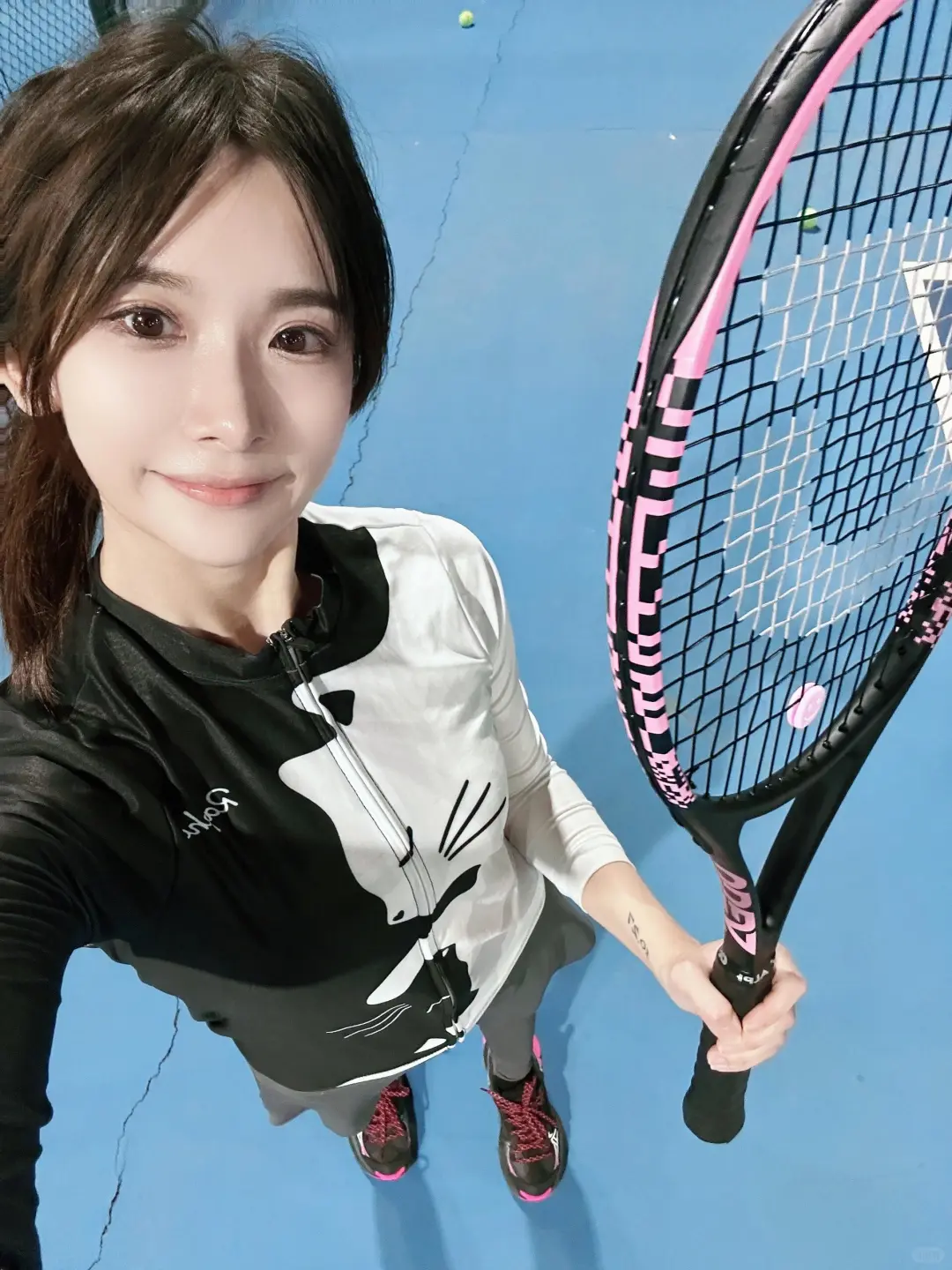 宋昭艺私服随拍，穿百元老爹鞋打🎾清爽舒适！