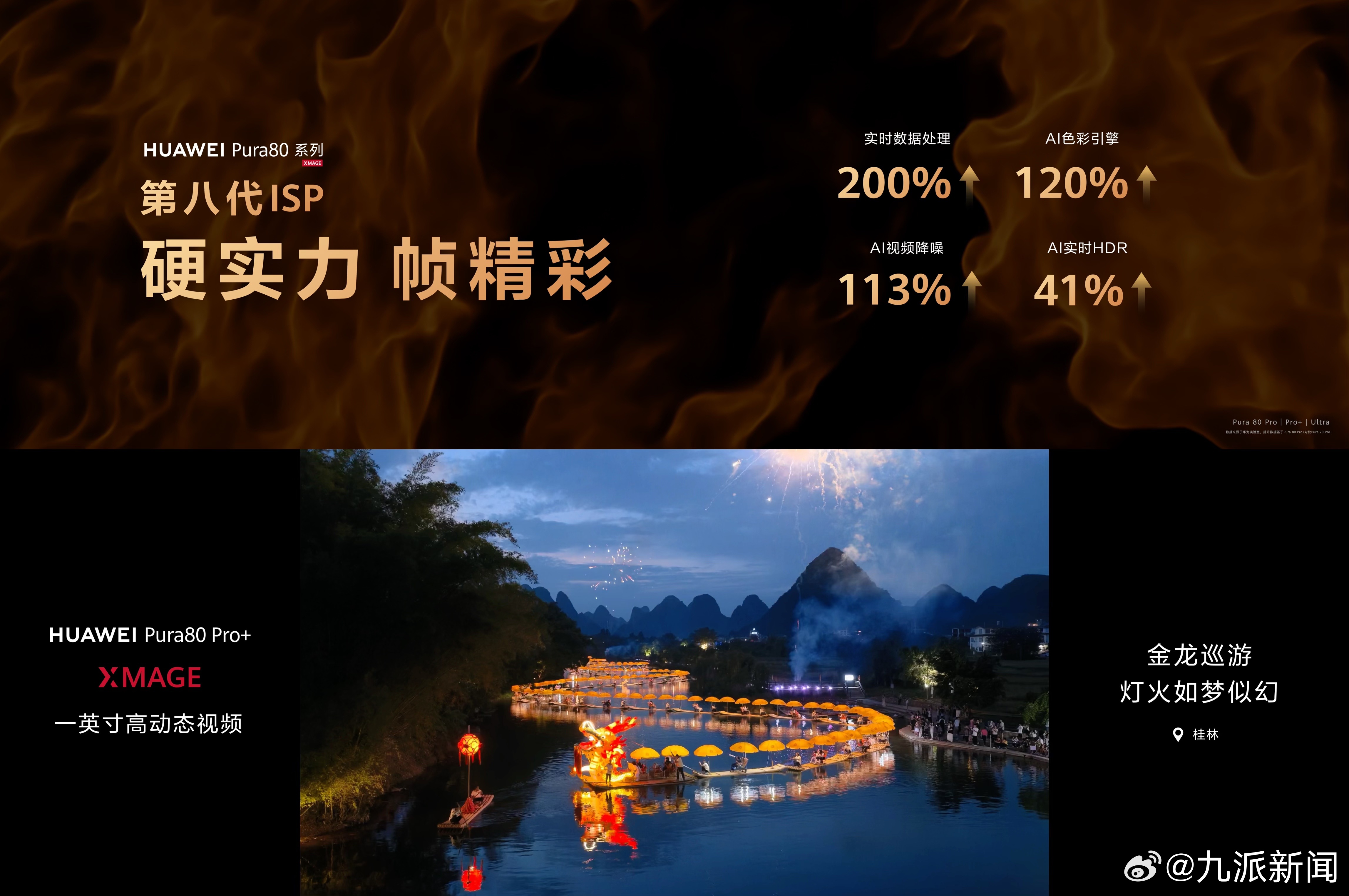 【华为第八代ISP来了！#余承东称Pura80对得起那四个字#】今日，备受瞩目的