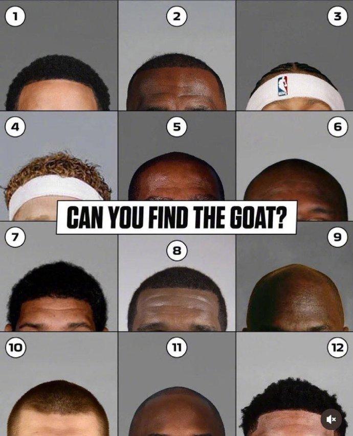 看看你是不是“资深”NBA球迷：

下面12个NBA球员的额头特写，你可以认出几