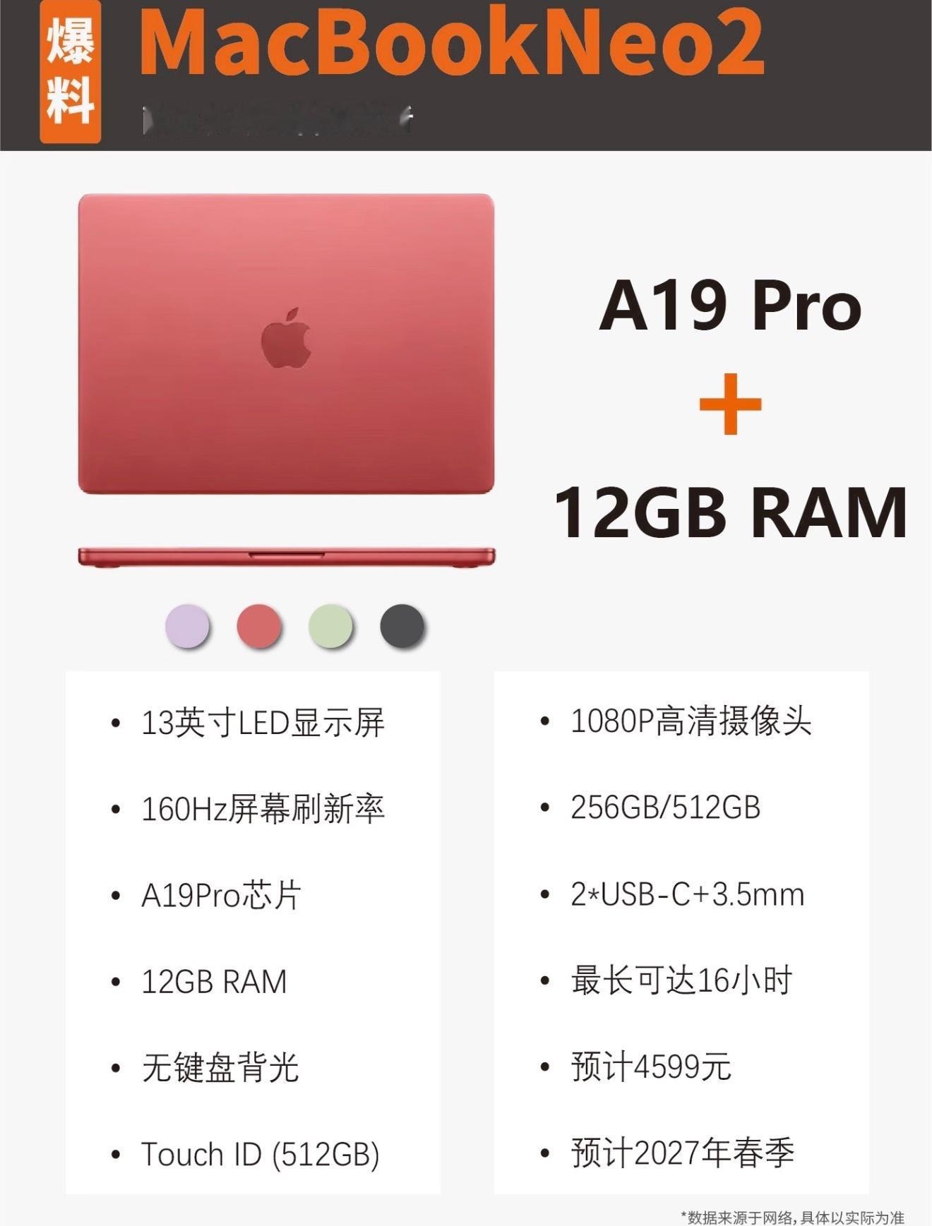 MacBook Neo2爆料抢先看！苹果入门Mac新品消息来袭新一代MacBoo