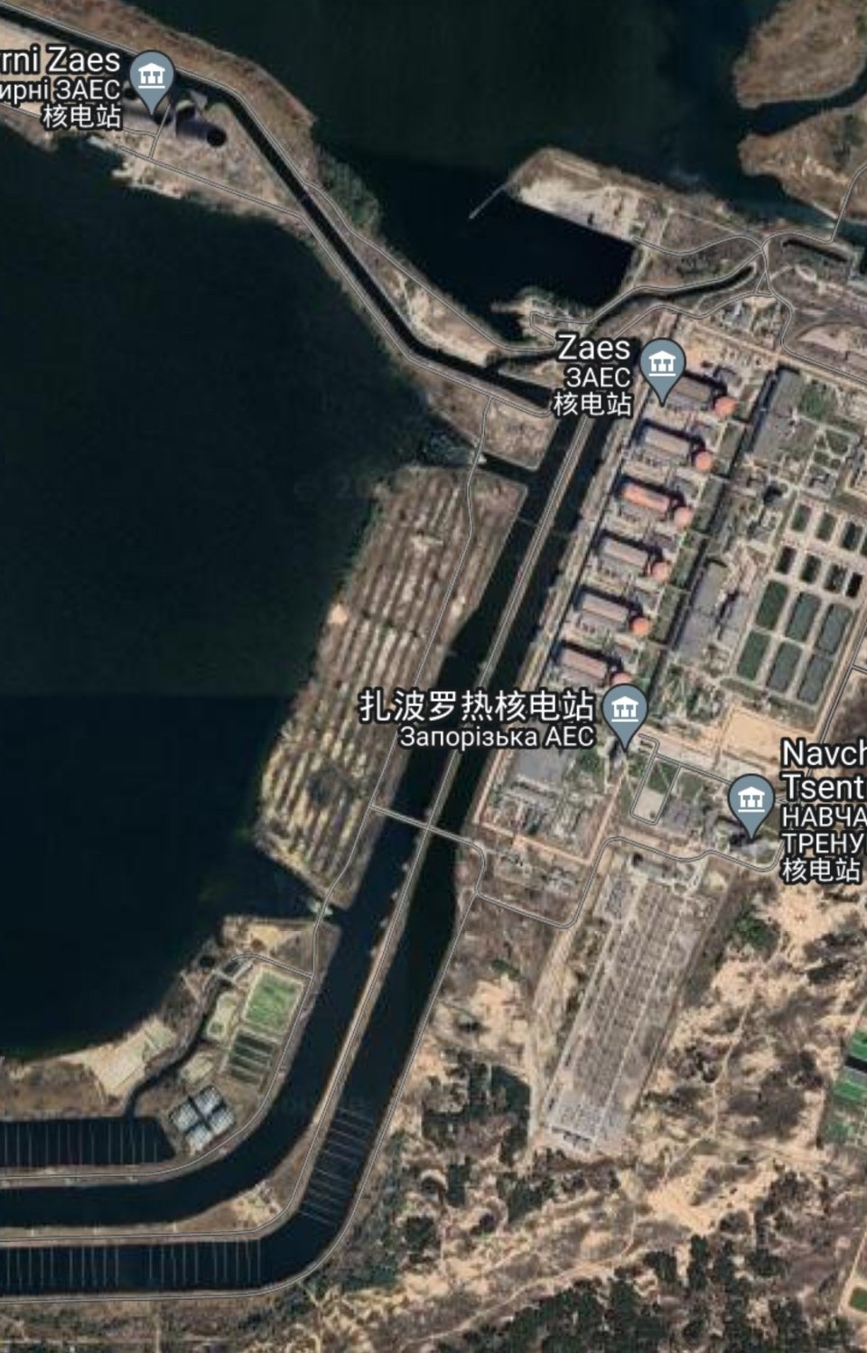 #俄乌局势新进展# 新卡霍夫卡大坝损毁后，扎波罗热核电站附近的第聂伯河干流的水位