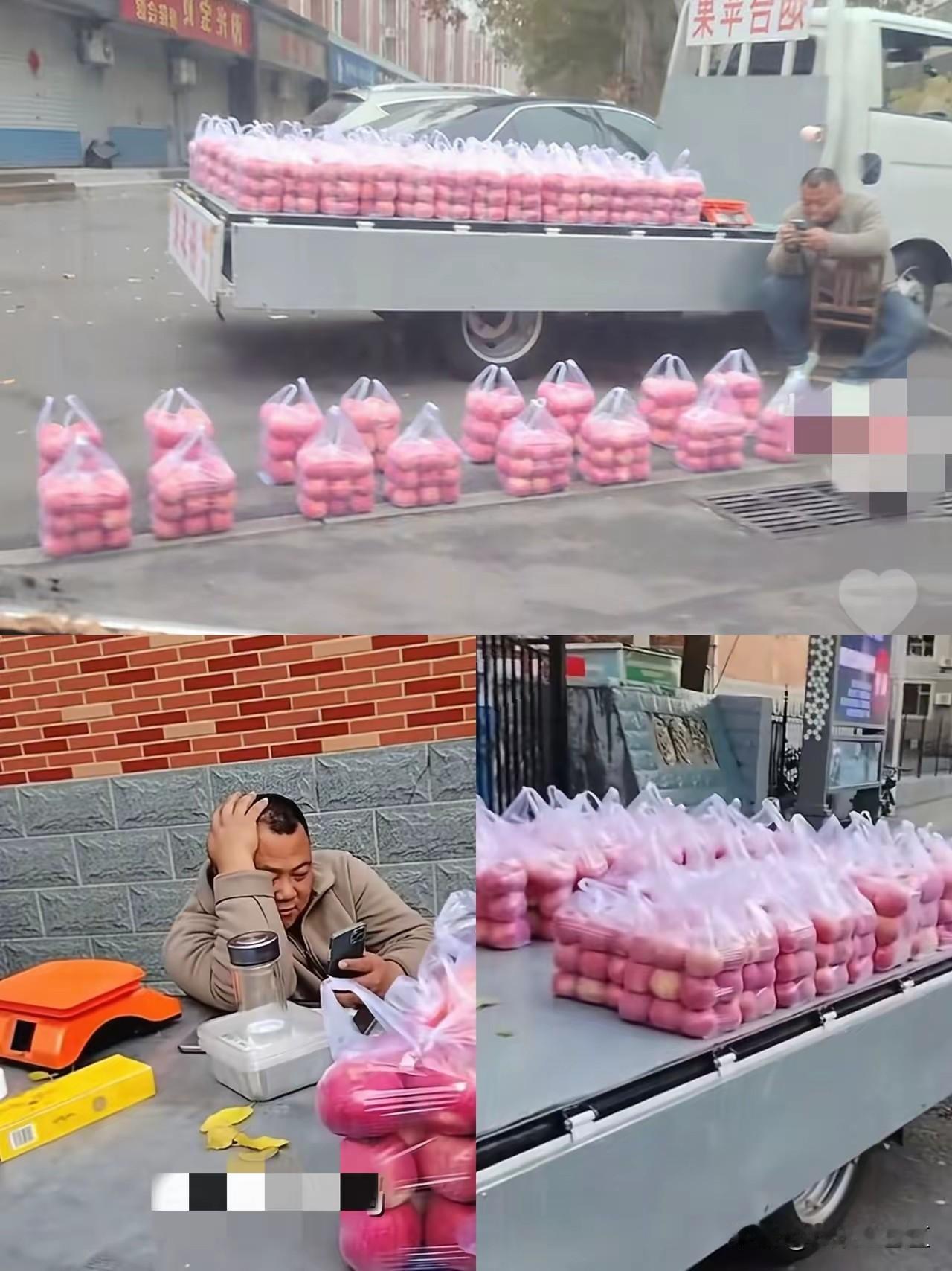 成功就是简单正确的事反复做到极致。
你看这一车苹果，
是一筐筐装、一袋袋封，
重