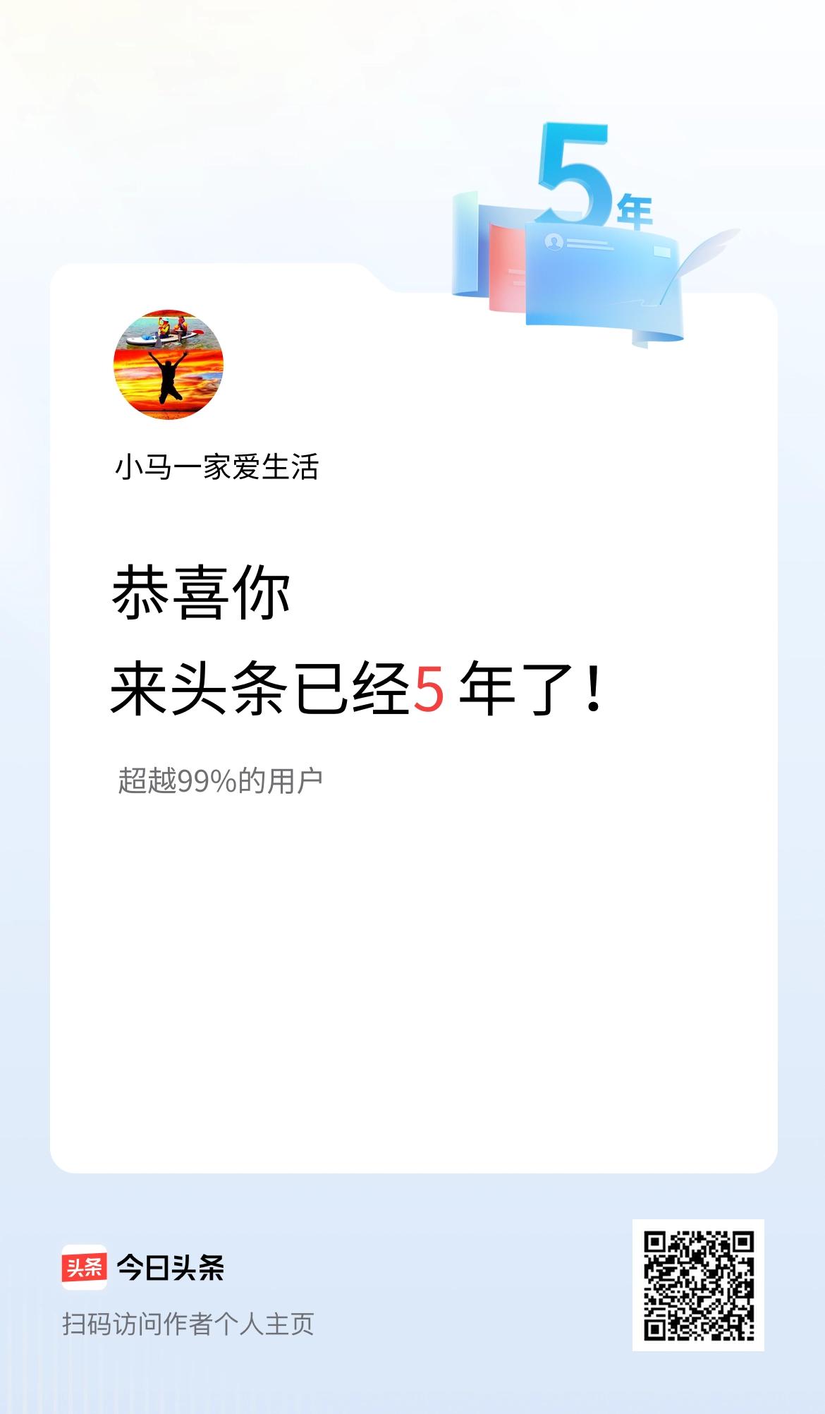 时间过得真快呀，与头条相知相伴已经5年啦。想当初第1次在头条分享文章和视频是为了