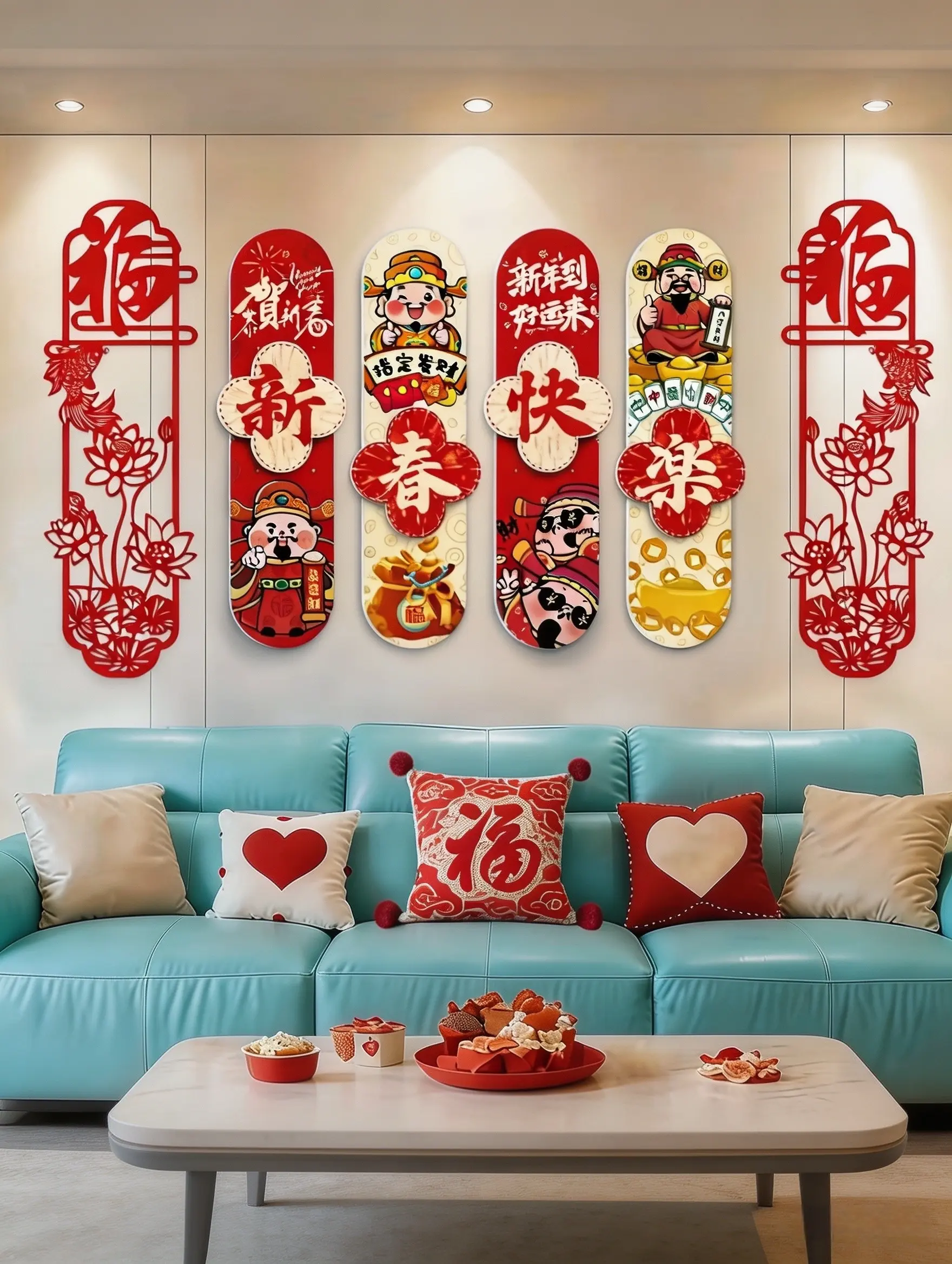 客厅搭配 家居装饰好物分享 过年氛围提前搞起来了 客厅背景墙 传统年味