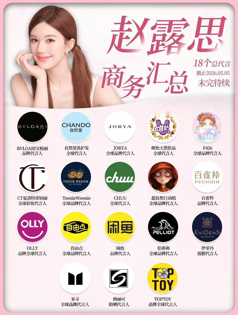 赵露思 张凌赫 商务代言汇总极致的反差 
