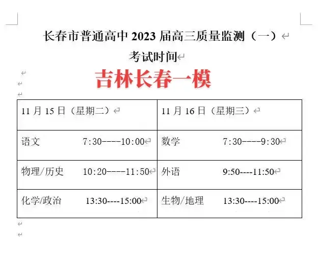 刚考完的吉林长春一模，还是旧高考类型试题，没有多选题，估计是11月之前就命题好了，长春总共有四模！质量都很高，答案暂缺，后面补发