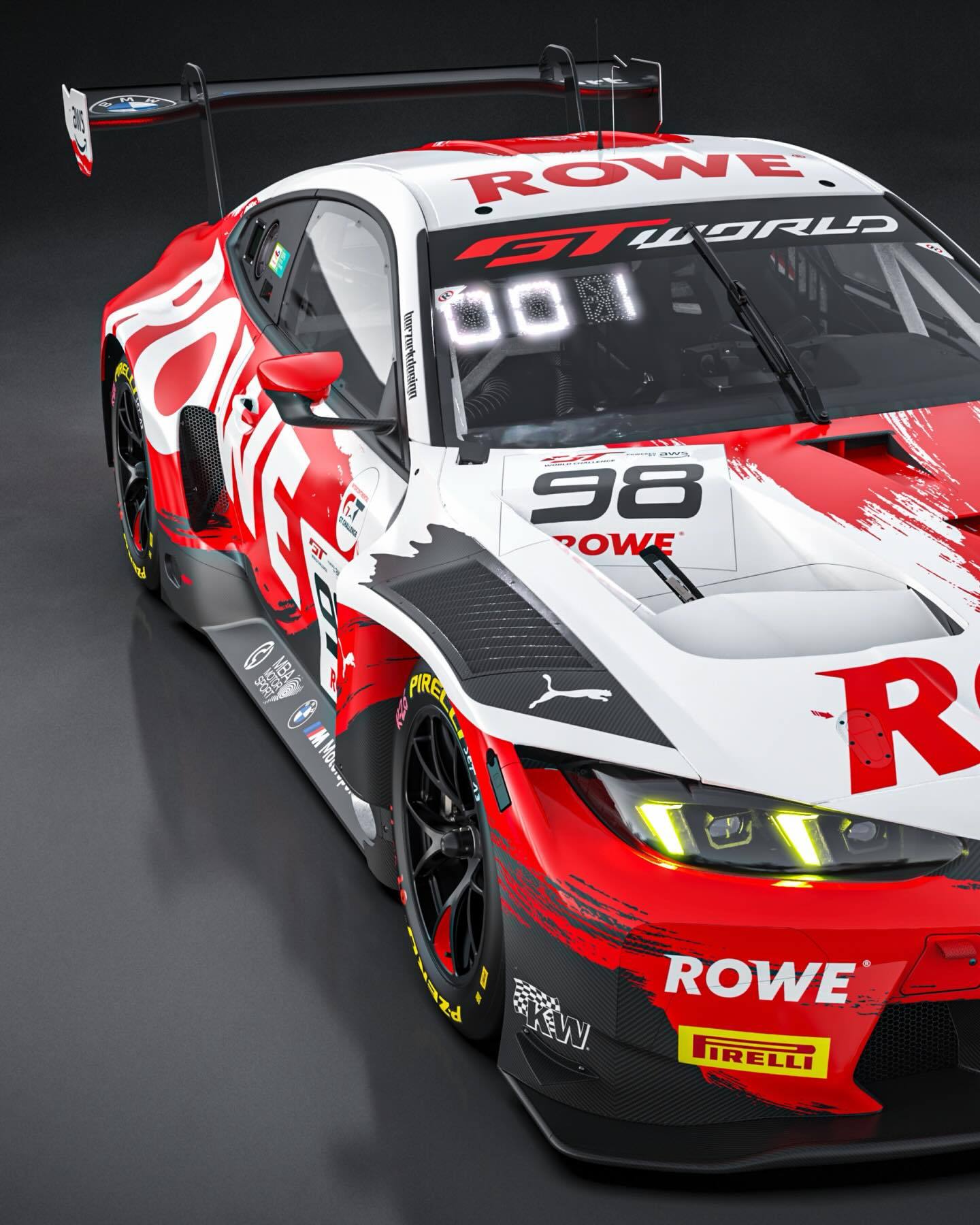 新年新色彩，ROWE今年从黄黑改成白红涂装👇GT世界挑战赛 欧洲耐力杯双车全厂