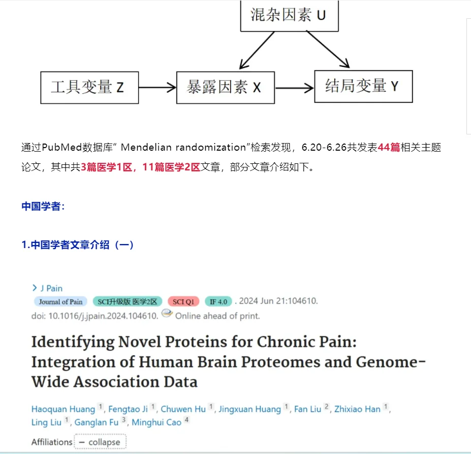 二区！孟德尔随机化不做因果也能发SCI一