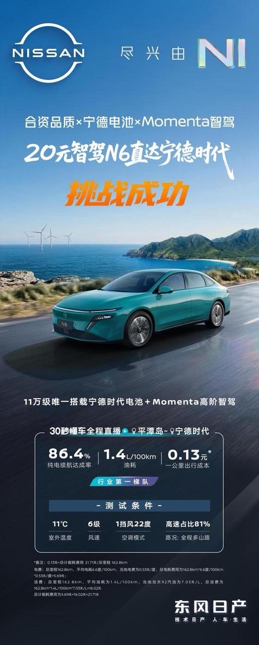 油价涨得肉疼？刚刷到东风日产N6实测：从平潭岛干到宁德时代总部，全程162.8k