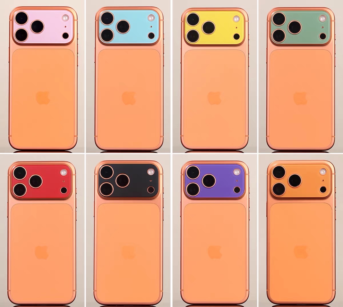 iPhone 17ProMax/iPhone17Pro 平嵌镜盖上齐，橙色交付多