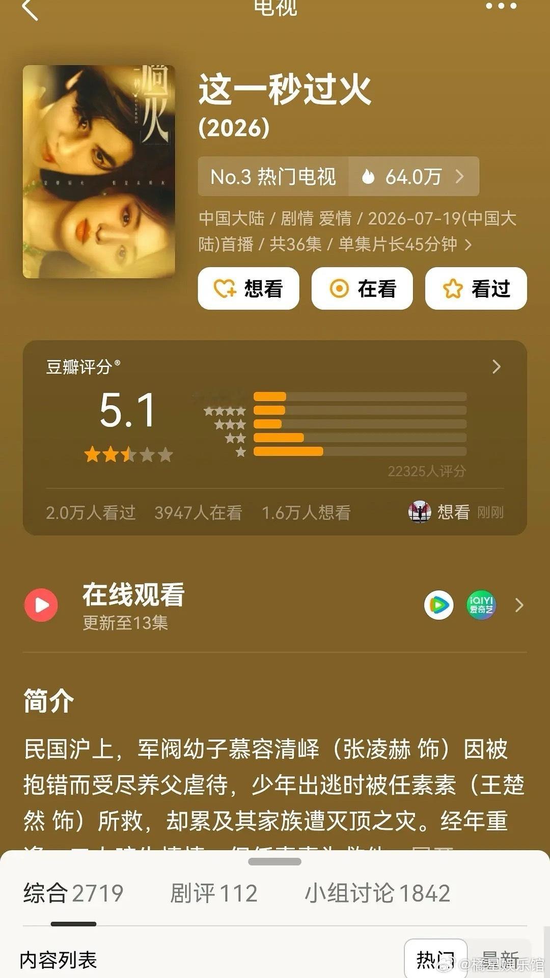 张凌赫现偶烂剧了 
