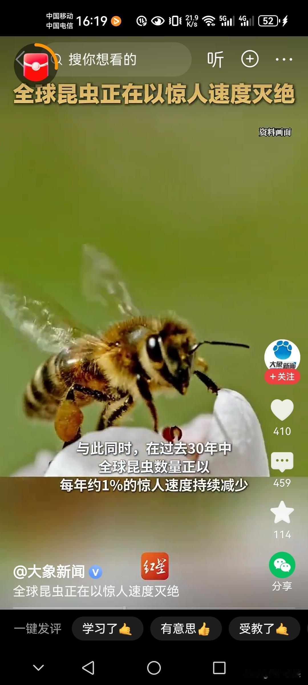 这可不是危言耸听，全球的昆虫数量和种类每年都在以惊人速度减少，连续30年呈下降趋