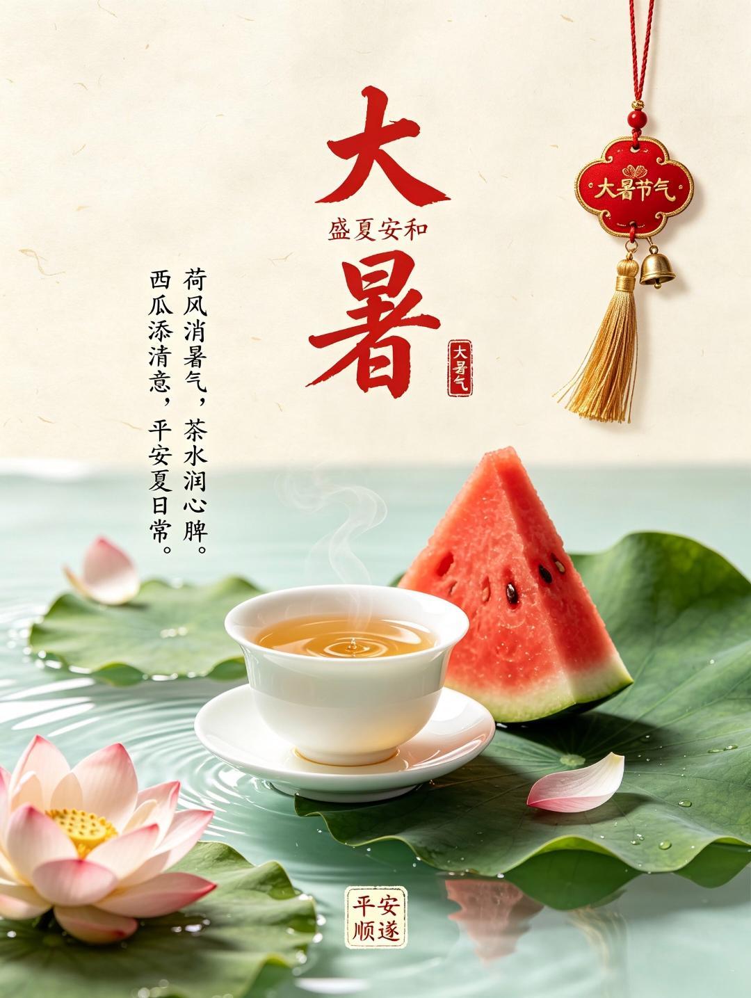 大暑早安，盛夏至盛，万物向阳。愿热浪不扰心境，清风常伴身旁，在悠长夏日里，慢慢生