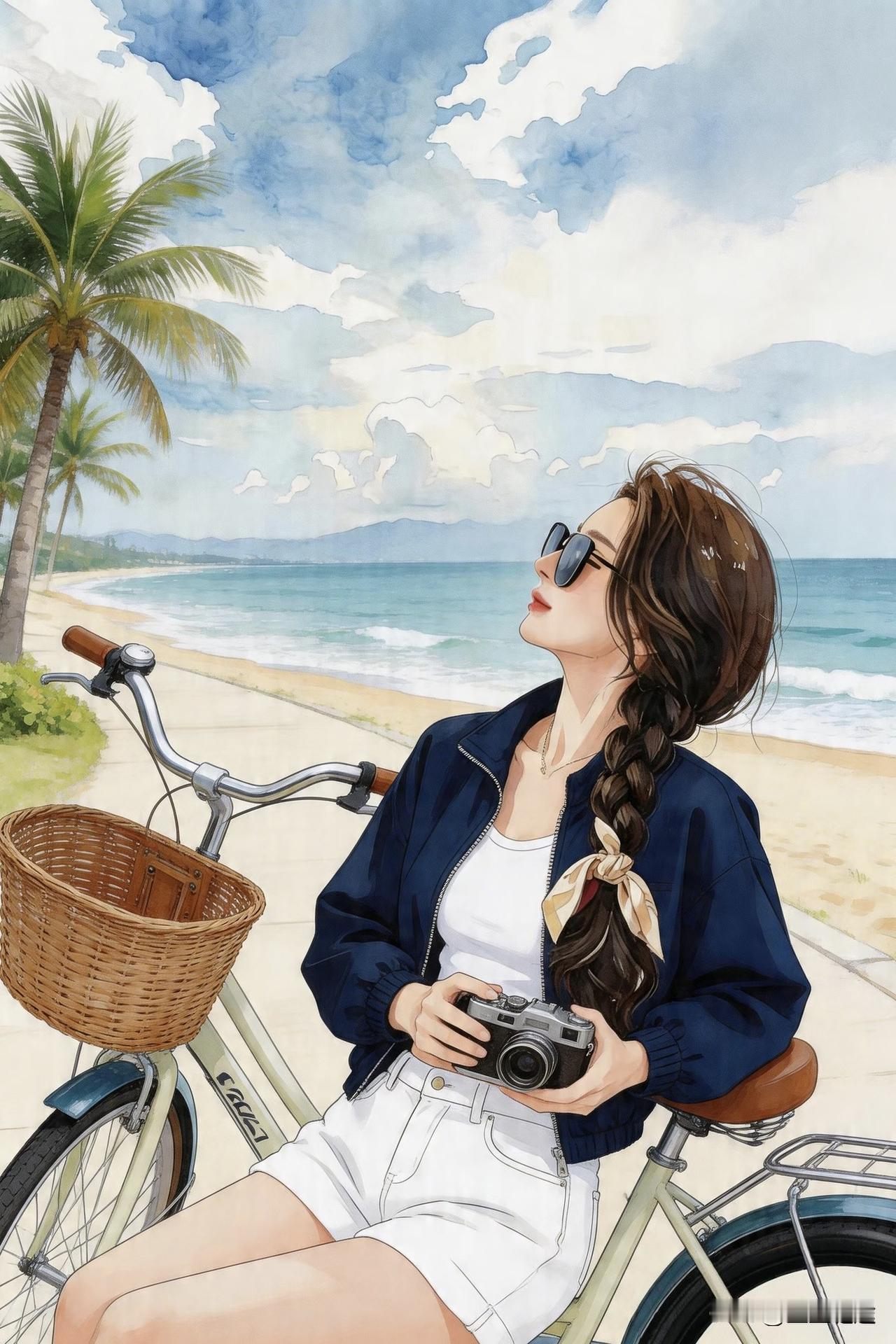 在海边吹着风，把心事都还给大海，什么都不想做，只想去看海🌊“在快节奏的世界里，