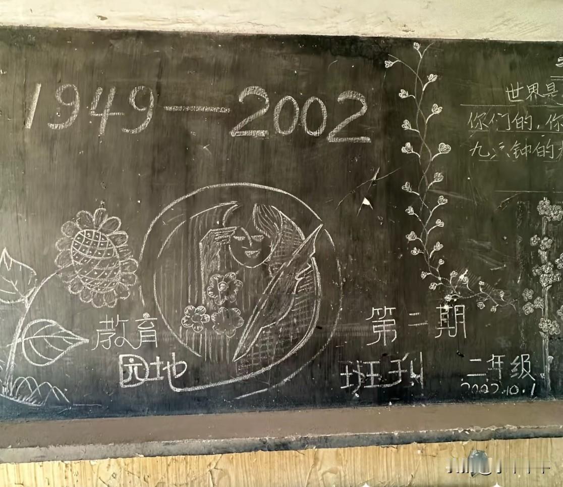 拍到二十多年前的黑板报和作息时间表，真的恍如隔世！
那个时候，教室要求每月换一次