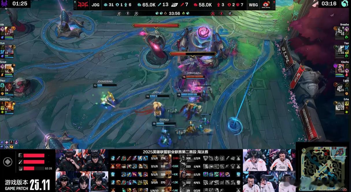 JDG拿到赛点！Peyz和二哈对线期又把下路爆了，Xiaohu妖姬也没声音，Xu