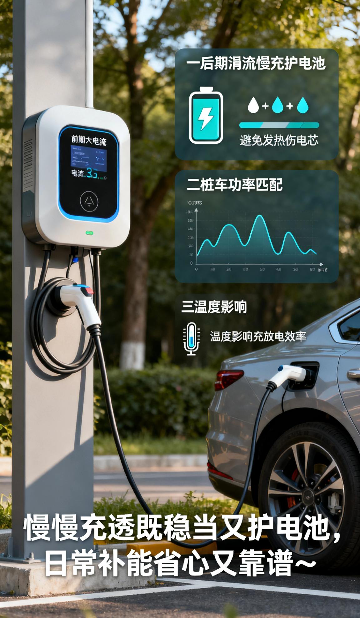 新能源车快充为啥多要一小时左右，前期大电流补电快，后期得涓流慢充护电池，避免发热