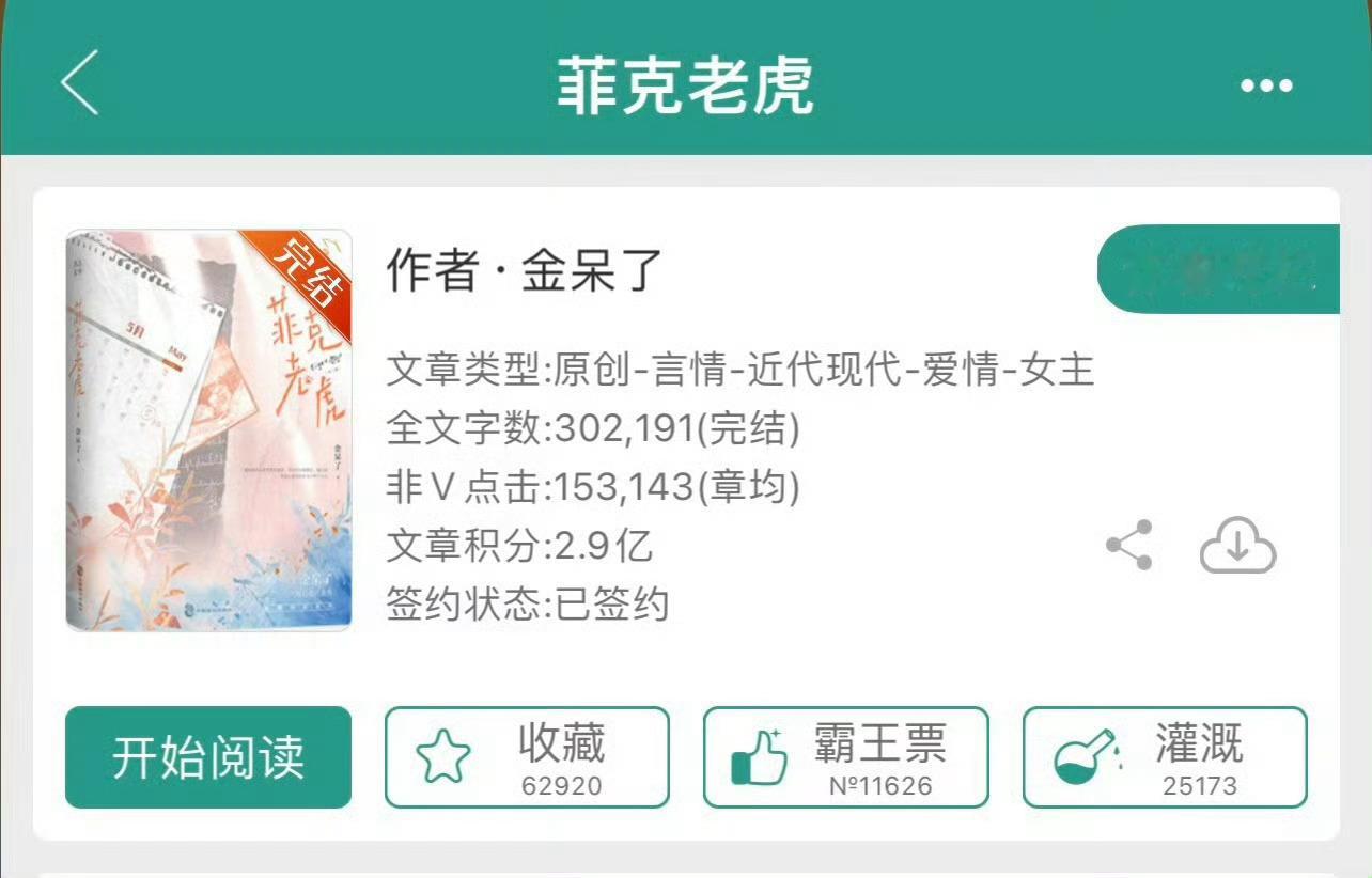 小说推荐：《菲克老虎》 作者:金呆了简评：张扬貌美外文女编辑vs成熟温柔金融行业