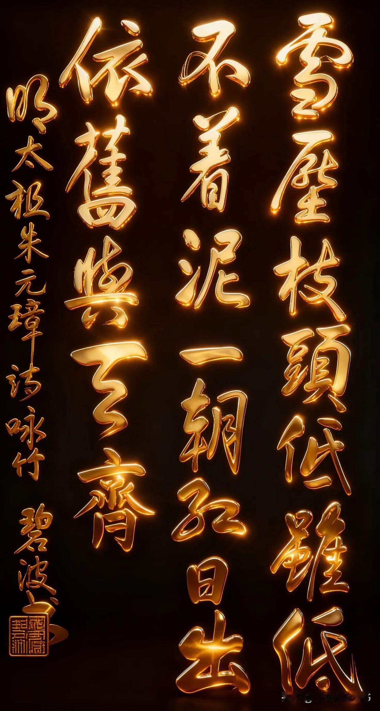 昨晚，写了明太祖朱元璋《咏竹》，特别感觉皇帝的诗真的有帝王之气，发出来大家欣赏指
