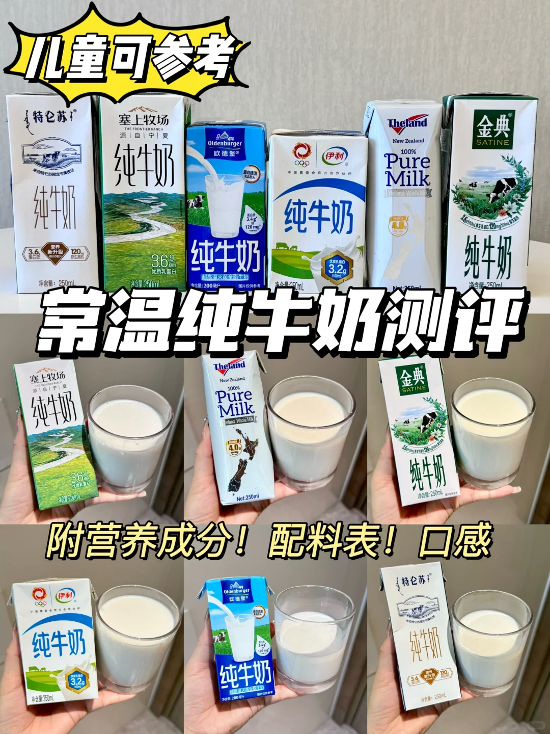 常温纯牛奶测评！附奶源地！营养成分！配料表