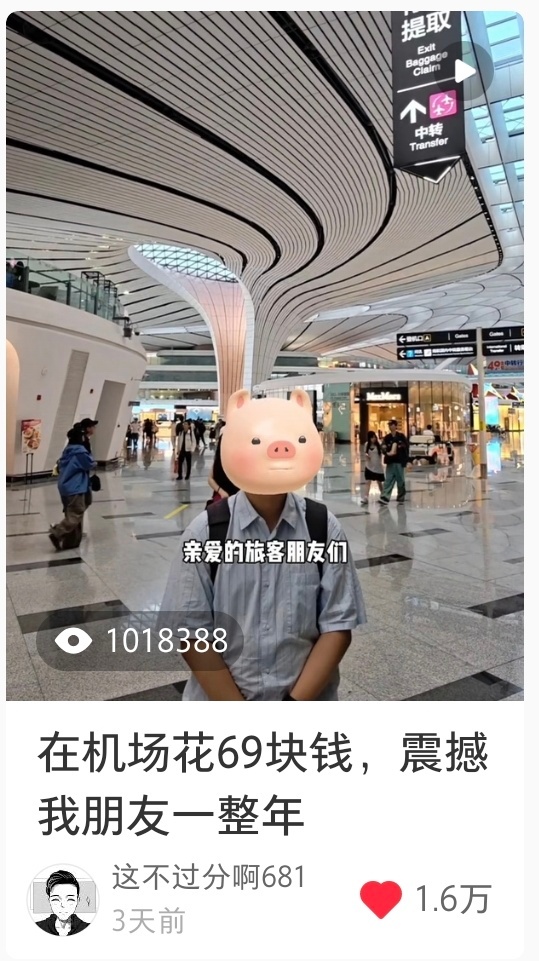 小某书100万，阿抖300万，大兴机场广播太火了[doge] ​​​