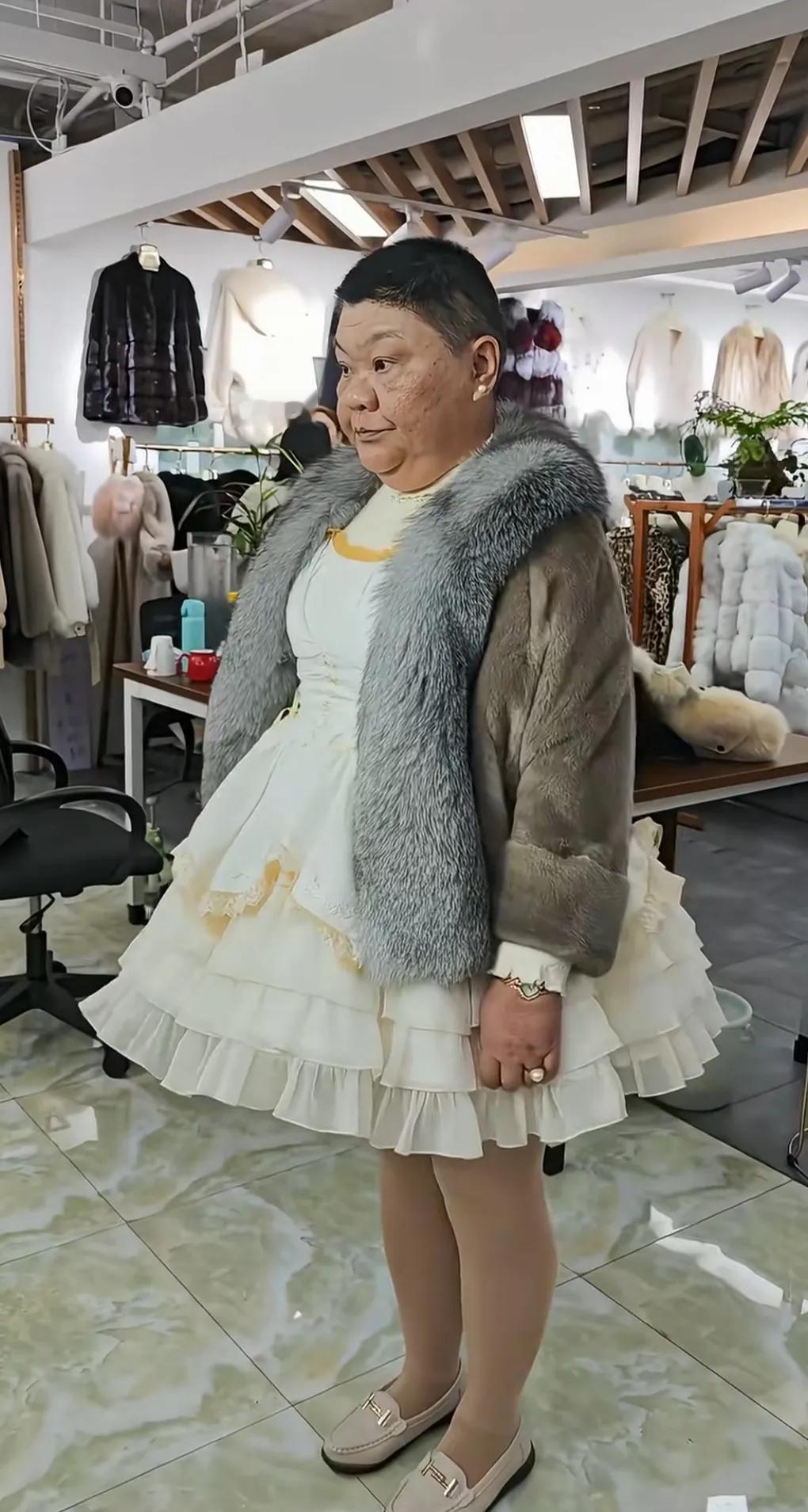 长相这么粗犷的女人竟然叫她小公主，有公主的命，没有公主的外貌。
她肯定有富足的生