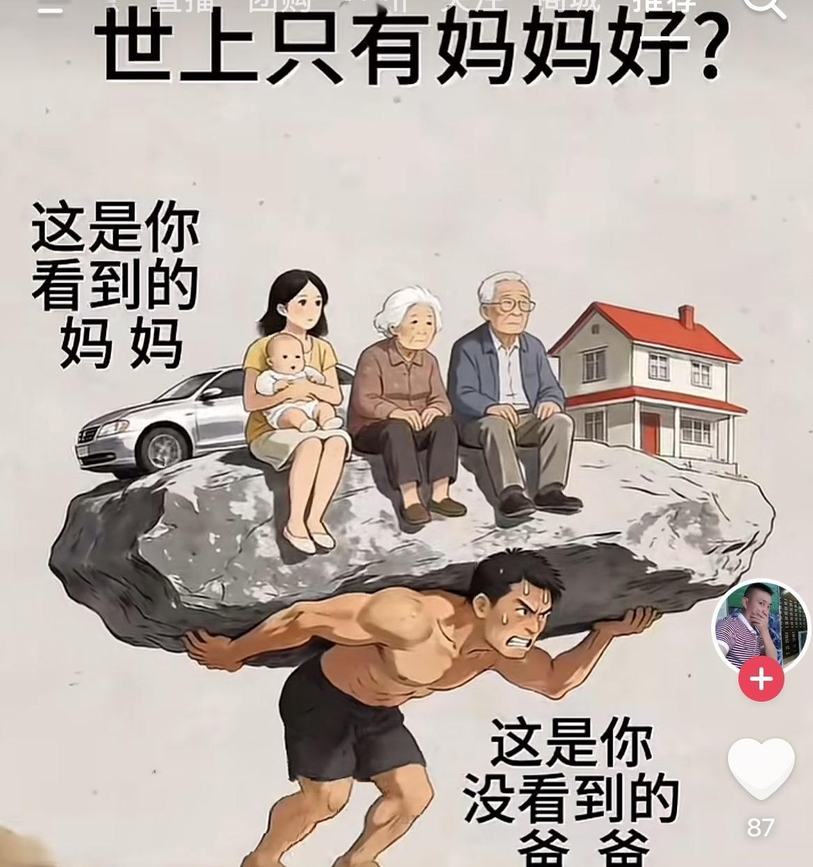 微头条日记

今天刷到一幅漫画，标题写着“世上只有妈妈好？”，看完心里很有感触。
