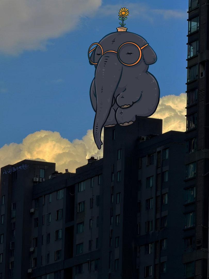 晚安🌙小井画个世界玩插画陪伴pad绘画天空