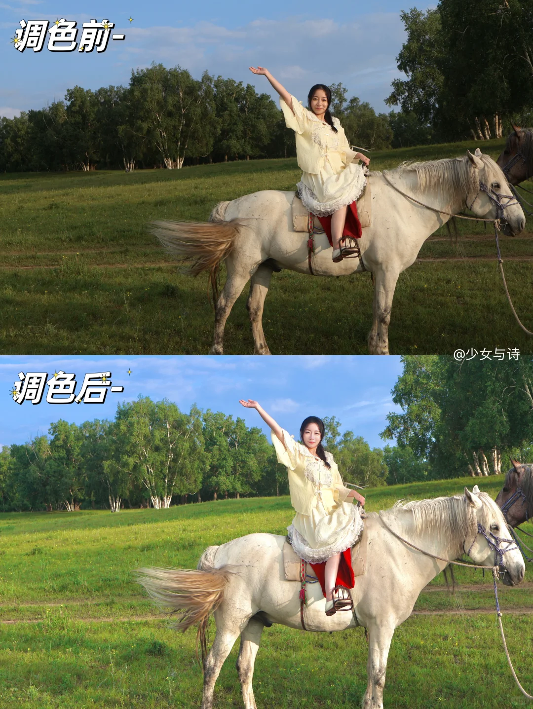 iphone调色教程🎨 | 拯救废片 还原阳光草地