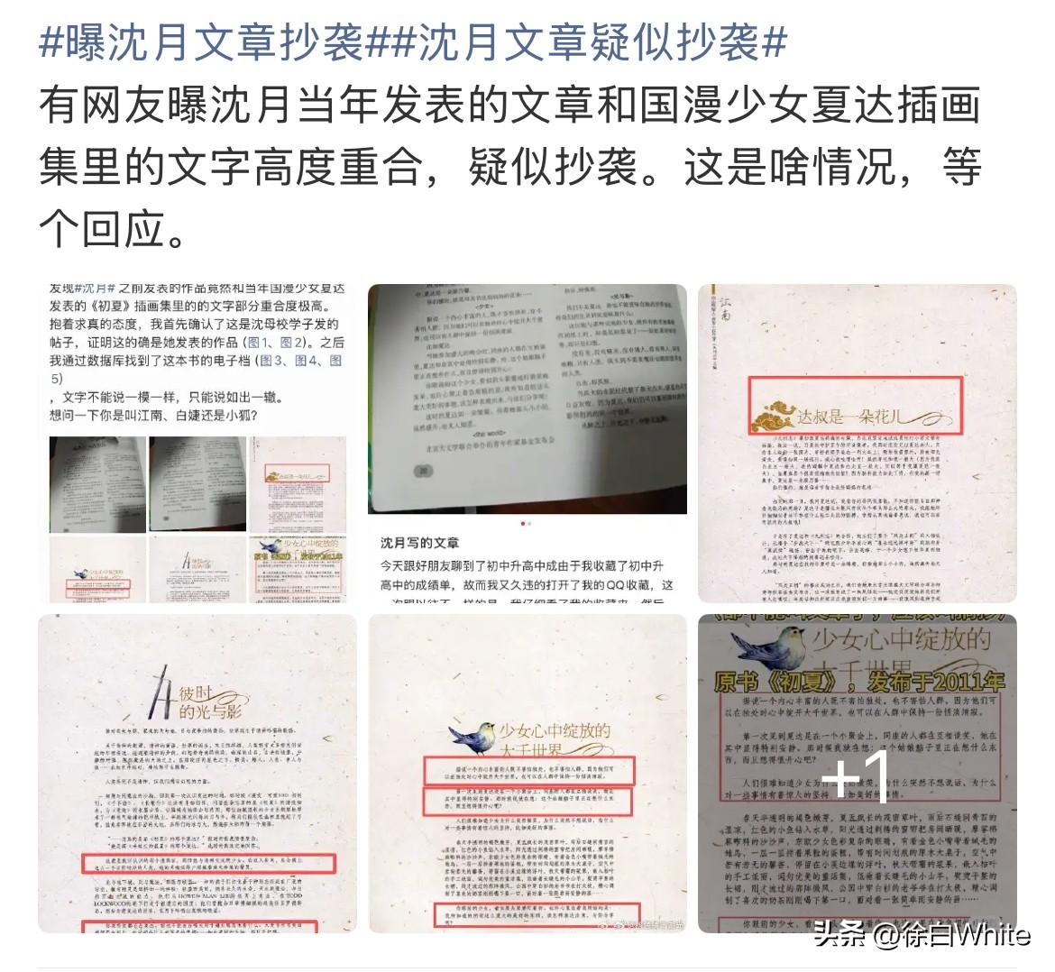 6月6日，沈月被爆疑似文章抄袭！
内娱最近怎么了？但凡一个艺人有争议就没完没了，