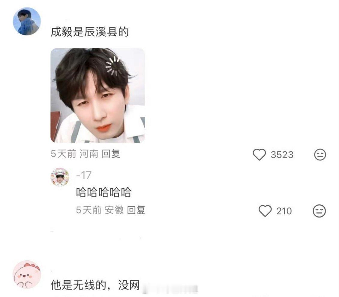 网友：成毅一线还是二线粉丝：成毅是辰溪县的还是无线的 ​​​