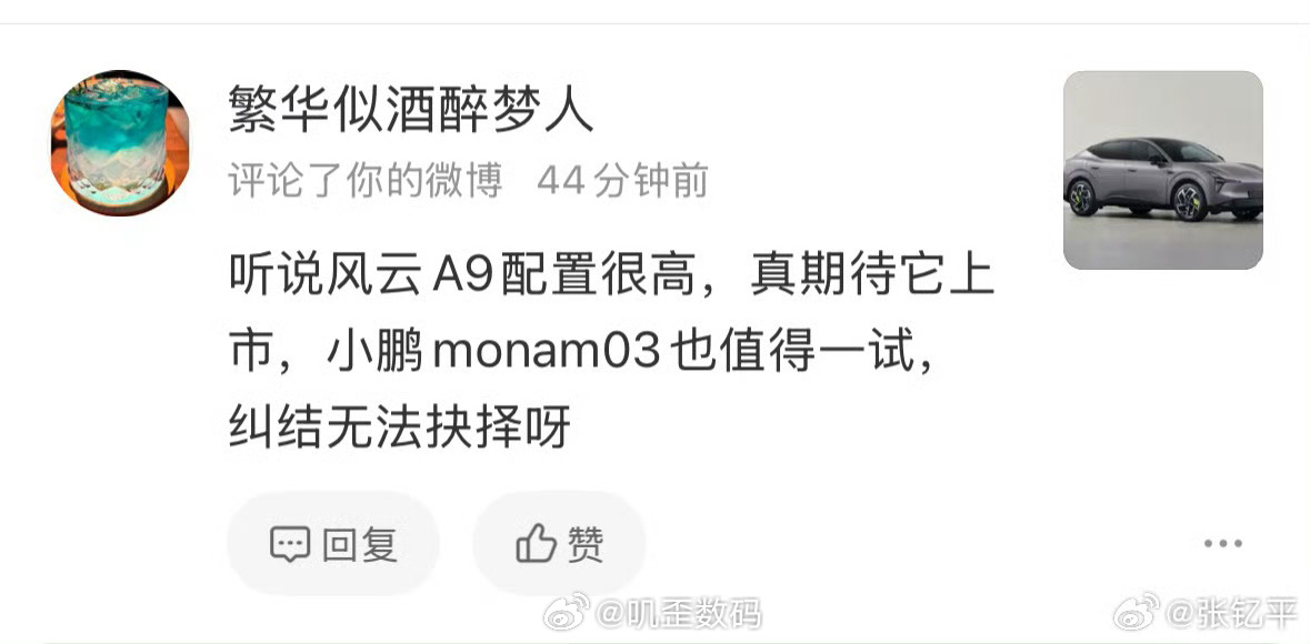 小鹏副总裁于涛锐评奇瑞风云A9对标小鹏L03。 