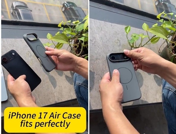 iPhone17Air戴手机壳效果 薄是挺薄，但戴上手机壳，薄的优势就荡然无存啦
