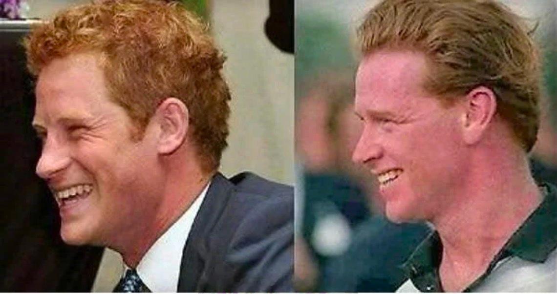 左边是英国哈里王子，右边是他妈妈戴安娜王妃的马术教练，只是放两张照片，没有别的意