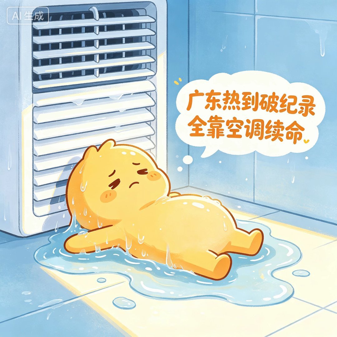 广东热到破纪录全靠空调续命 高温预警刷屏，风扇早已不管用，全天离不开冷气，这夏天