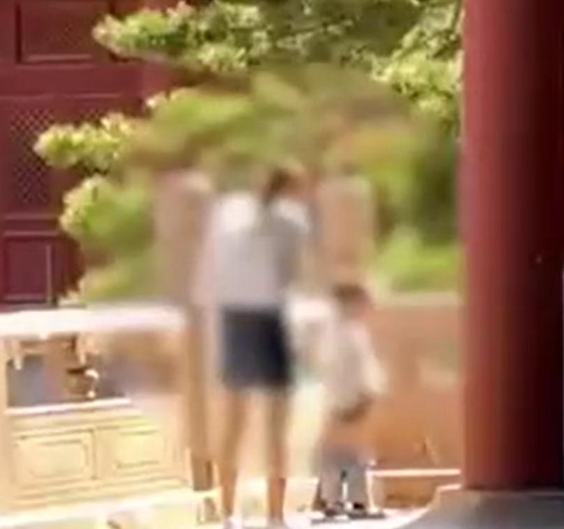 【：十分重视 正核实处理】7月6日，一位家长带着孩子在故宫博物院内随地小便的视频