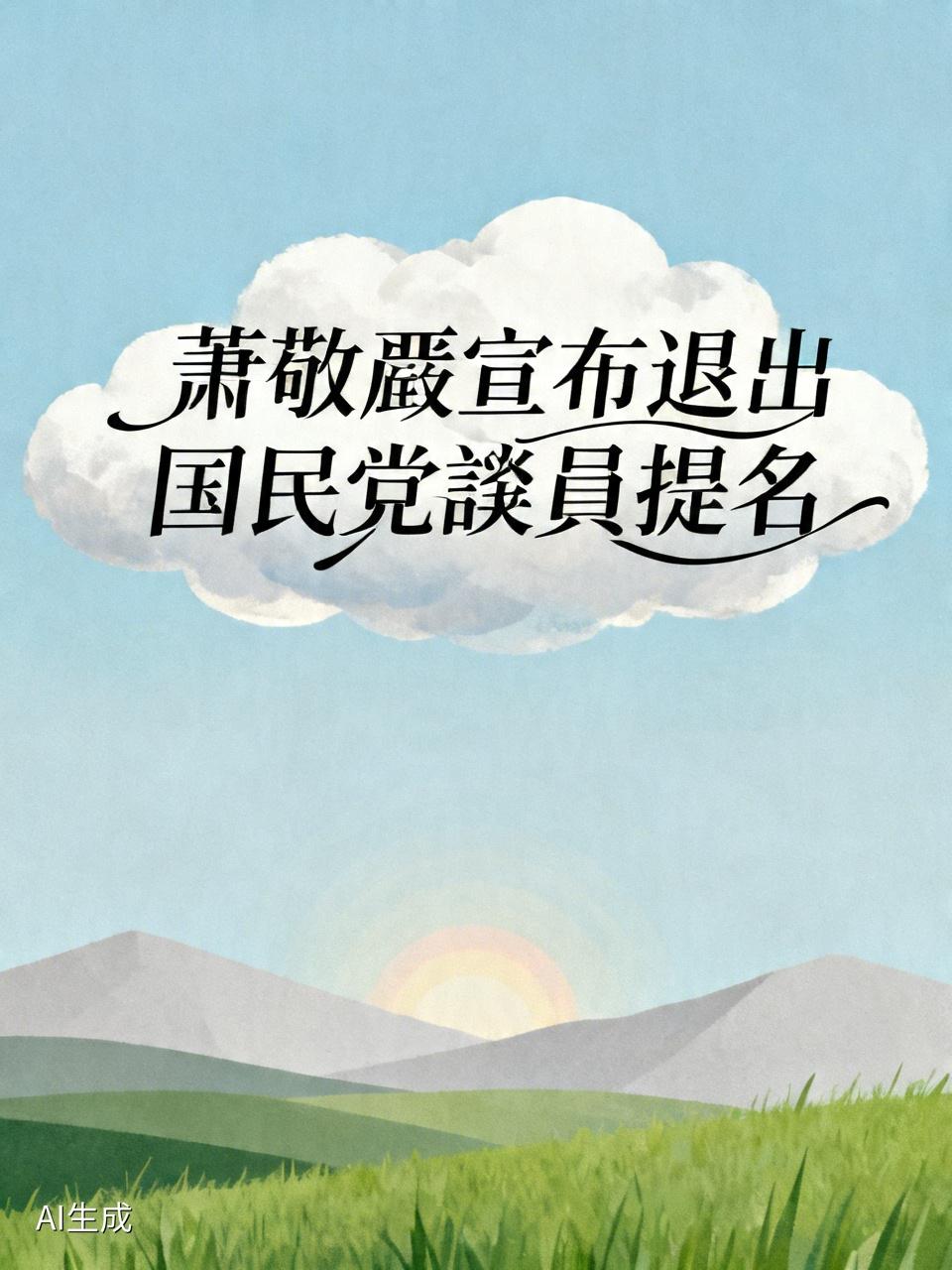 萧敬严因党内争议，于2026年4月17日宣布退出国民党新北市议员提名。
  • 