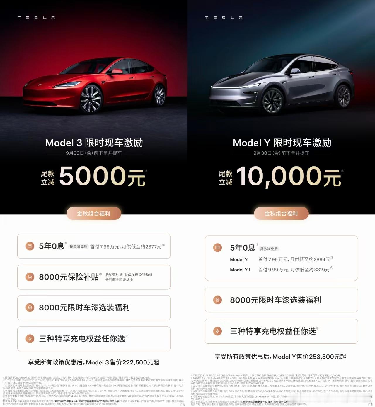 特斯拉降价了，Model 3 尾款减免 5000 元，Model Y 尾款减免 